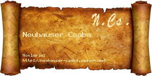 Neuhauser Csaba névjegykártya
